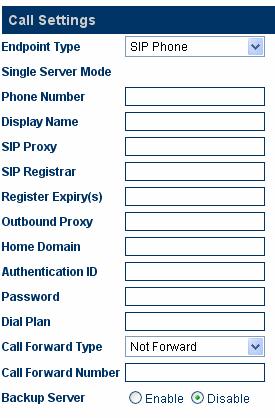 A)Phone Number Enter a SIP phone number. B)SIP Proxy Enter the SIP proxy IP address or domain name. If the registration port isn t 5060, then add : and the port number. An example is sip.dbl.com:8080.