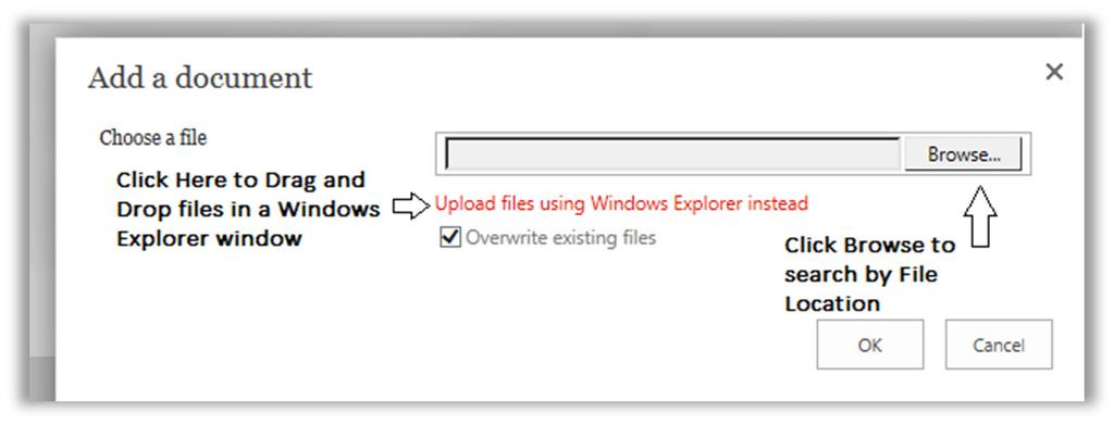 2. Uploading Multiple Documents & Documents with Folders If you need to upload a folder containing multiple documents (as a package ), you will need to use Windows Explorer, as dragging and dropping