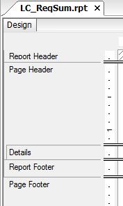 Report Sections Every report has a minimum