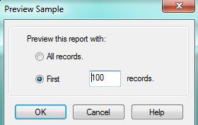 Note: If you are looking for a specific record in Preview mode, you can use the Find Tool button and enter the data you wish to find.
