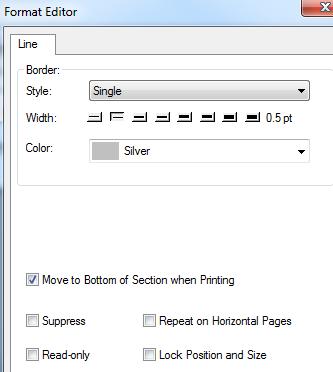 Inserting Lines and Boxes Lines When reports have a great deal of information, it is often helpful to use lines to break up the data. This makes it easier to read. 1. Click on Insert Line.