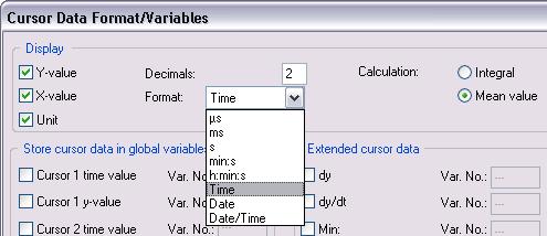 This dialog box allows you to decide what data to display and how to store the data into global variables, which will be discussed at the end of this paper.