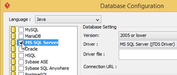 ERD : How to Design and Generate SQL Server DB?. Select MS SQL Server in the database list.