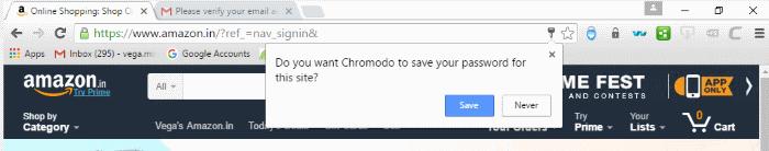 Manage automatic password settings In the "Passwords and forms" section: Check "Offer to save passwords I enter on the web" if you want Chromodo to prompt you to save your password every time you