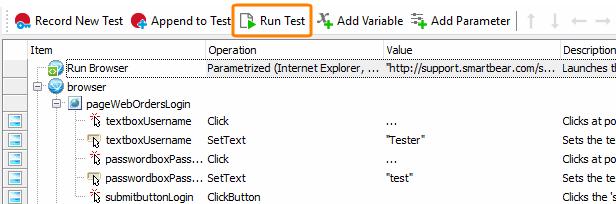 Testing Web Applications 51 To run the recorded test, simply click Run Test on the test editor toolbar: The test engine will minimize TestComplete window and start executing the test commands.