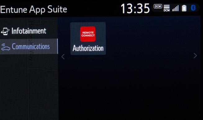 REMOTE APP AUTHORIZATION To enable Entune.