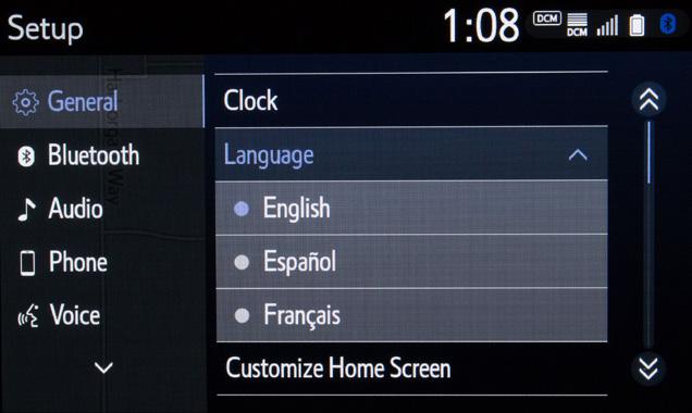 Select pulldown to select your language preference from: English, Español or