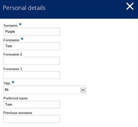 Personal Section - View Personal Information From the Main Menu, click on Personal section Under My Personal Details click on Personal