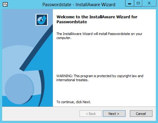 7 Installing Passwordstate To install Passwordstate, run Passwordstate.