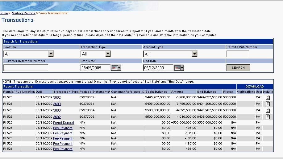 Track & Report Transactions Report Report displays all transactions for permits that are linked to the locations in the User s profile for
