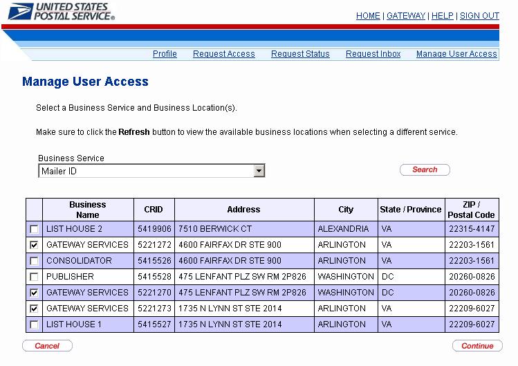 Business Services Administrator Manage User Access Request Services for Users Step 7.