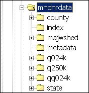 Tile Scheme folders are also found in the MNDNRDATA folder and each of these stores data in a particular tiling scheme as mentioned above.