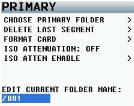 MAIN MENU Record Setup ISO Attenuation Enable This matrix allows you to select which card record tracks will be attenuate when the ISO attenuation has been turned on.