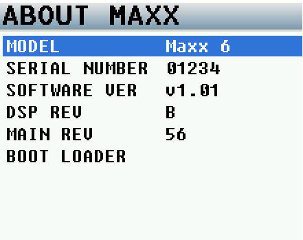 MAIN MENU About Maxx Page This page gives you