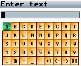 MAXX OPERATIONS Entering Text This menu allows alphanumeric data entry for all parameters that require data input. This screen will automatically open when you select an item that requires text.
