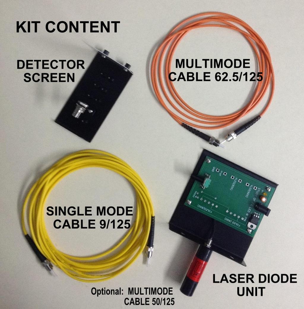 6. Contents of Tester MCS04 6.1 Laser Diode Unit: This comprises a laser diode operating at 650nm with a peak output power of 3 mw.