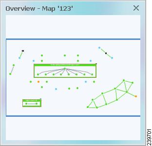 Managing Maps Chapter 5 Using the Overview Window The Prime Network Vision Overview window enables you to display the entire network map or any part of the map that you require in the map pane.