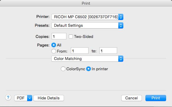 (Macintosh) Once color management has been turned off, proceed to print the pages of the target.