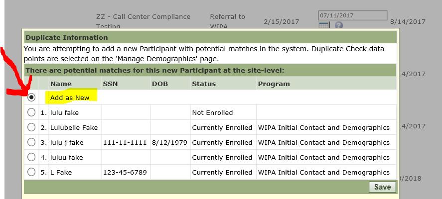 If the referral was rejected and the referral notes information was not reviewed/captured, this can be found by running the (WIPA project initials) Call Center Referrals by Date Range report