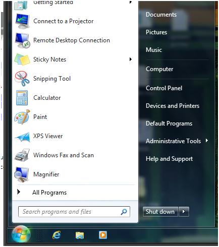 Microsoft Windows 7 Staff User Guide Page 3 Accessing Applications Windows 7 has a slightly different looking interface, but with the
