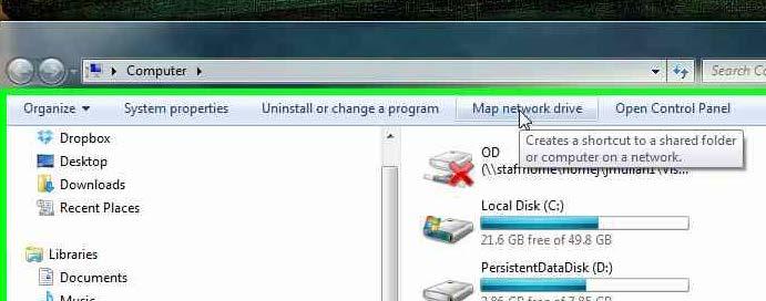 network drive on your computer: 1.