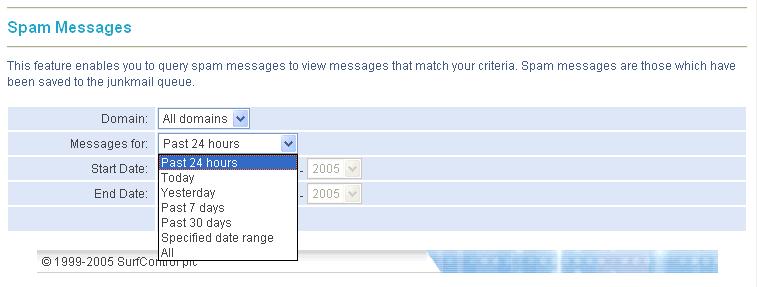 REPORTS & LOGS Spam Messages 4 SPAM MESSAGES Spam Messages archives all spam messages caught by RiskFilter.