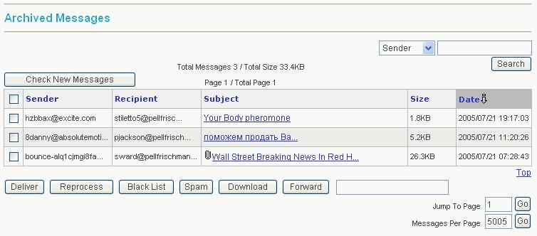 REPORTS & LOGS Archived Messages 4 Reprocess Messages Reprocessing messages enables you to resend all messages to the Archive folder.