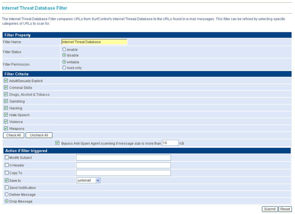 3 POLICY MANAGER Global Policy 5 Click Next. 6 Enter a name in to the Filter Name field. 7 This filter is enabled by default. Select the disable option if you want to switch it off.