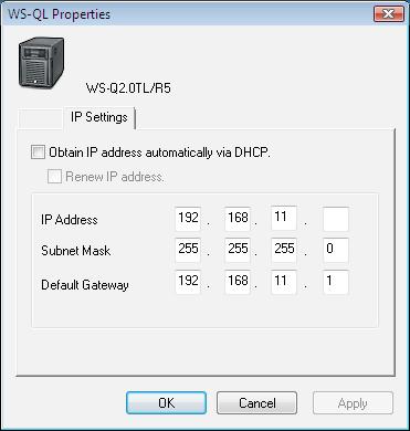 Changing the IP Address The TeraStation's IP address can be manually configured from NAS Navigator as follows: 1 With a PC, right click on your TeraStation's icon and select [Properties].