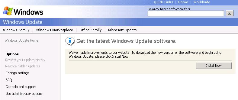 running Windows Update.