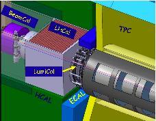 Figure 3: LUMICal, LHCal and beam pipe assembly.