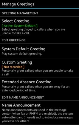 FAQs Greetings The Greetings/Manage Greetings section allows you to review/record change the greeting played to callers.