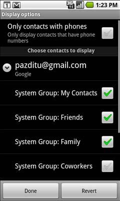 Contacts 106 Changing which contacts are displayed You can hide contacts that don t have phone numbers.