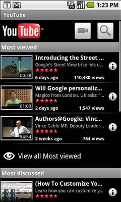 YouTube 268 Opening YouTube and watching videos To open YouTube You can browse, search for, view, upload, and rank YouTube videos on your phone with the YouTube application.