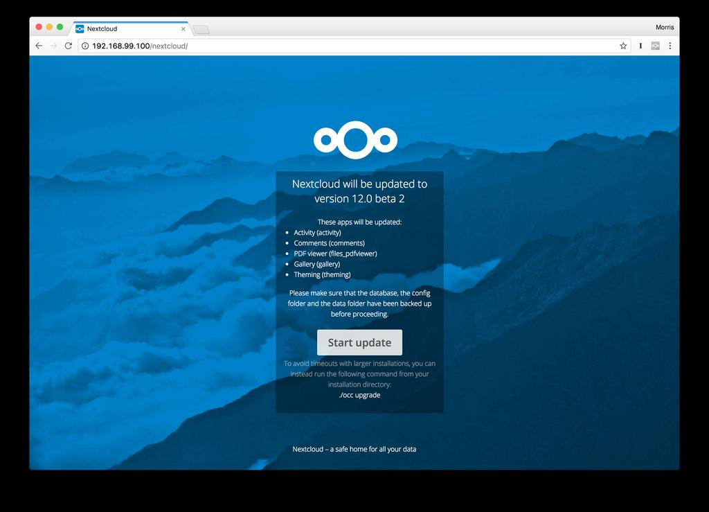 Nextcloud Server Administration Manual, Release 11 alpha Command line based upgrade This