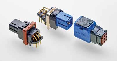 DEUTSCH 69 Series PCB-Mount Connectors High-Reliability, Lightweight, Compact Connectors COMPATIBLE Fully compatible with 69 connector family Choice of in-line or panelmount versions Compatible with