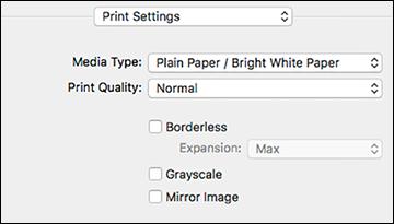 6. Select the page setup options: Paper Size and Orientation.