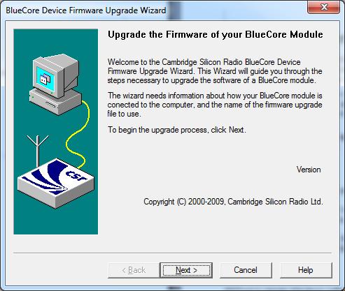 3.4 DFUWizard DFUWizard is a firmware update tool from Cambridge Silicon Radio.