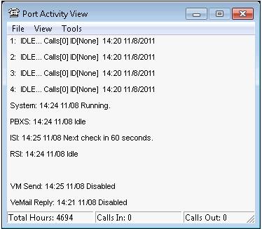 7.7. Verify Port Activity From the DuVoice server, select Start > All Programs > Port Activity.