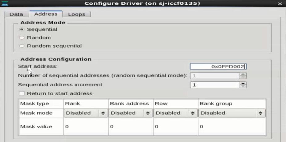 13 Intel Stratix 10 EMIF IP Debugging Figure 139. Address Configuration to Access the Second Set of Addresses 13.11.6 Testing the EMIF Interface Using the Traffic Generator 2.