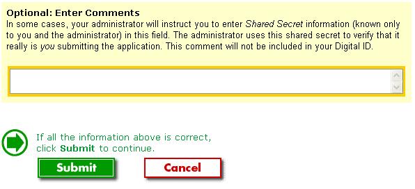 bottom of the screen and select Submit. - The challenge phrase is a type of password which must be at least 6 characters mixed with numbers; special characters are not allowed.