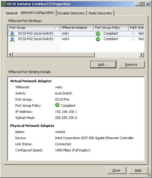 NOTE: The port group policy status might report as noncompliant for the VMkernel network adapter for the following reasons: The VMkernel network adapter is not connected to an active physical network