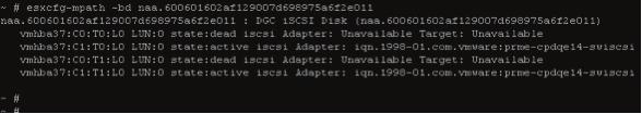 In the esxtop output, the failed network adapter is marked as fallback and the I/O is transferred using the other VMkernel port group. 3.