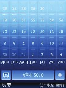 Getting organised Calendar Your phone has a calendar for managing your time schedule.