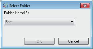 6.4 Job Operation in the Main Body (Main Body Hold/HDD) 6 4 From [Output Method], select [Main Body HDD] and click [OK]. [Select Folder] screen appears.