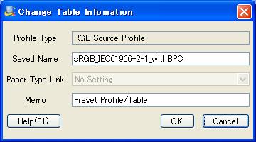 11.2 RGB Source Profile Management 11 11.2.3 Change the Information You can change the information of the saved RGB source profile. 1 Click [RGB Source Profile] on [Profile Management] screen.