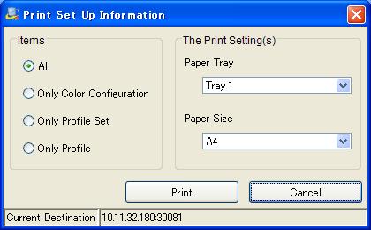 14.3 Print Set Up Information 14 14.3 Print Set Up Information You can print the settings of the image controller currently connected.