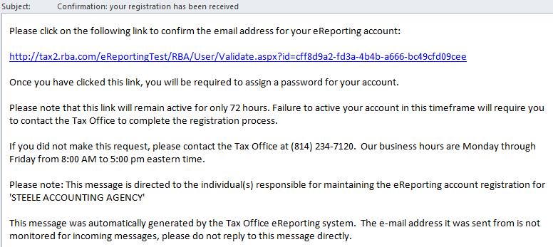 confirming that the Tax Office has received your application. An example is below.