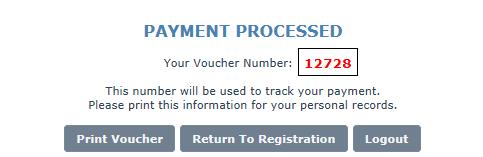 Once you have submitted your payment, the following screen will be displayed. Click Print Voucher to print the payment voucher.