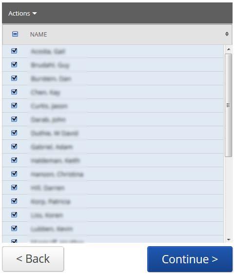 6. A list of your assigned advisees will appear. Click the button at the top of the list to select all students.
